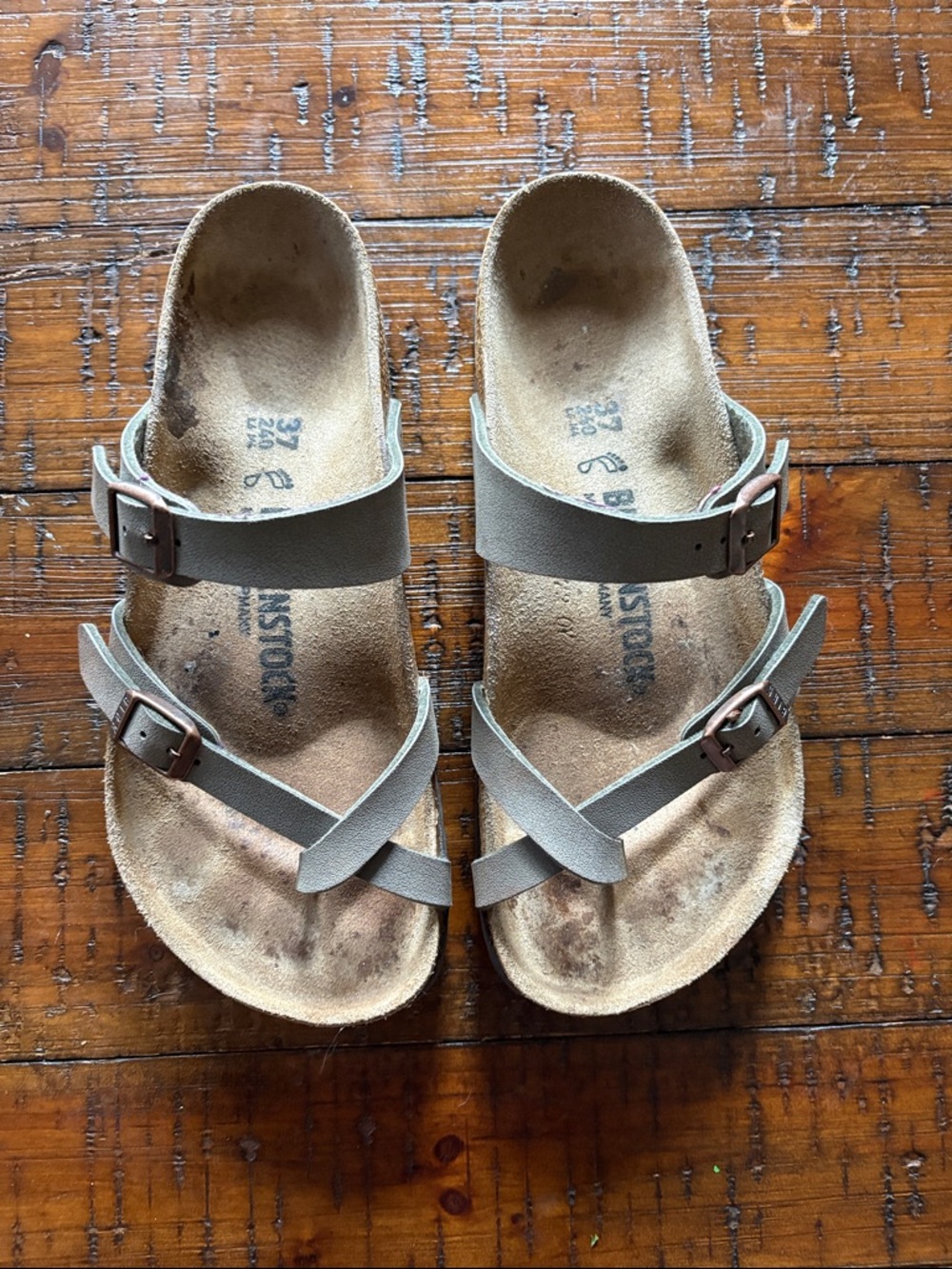 Birkenstock Kids' Two-Strap Sandals in Light Gray